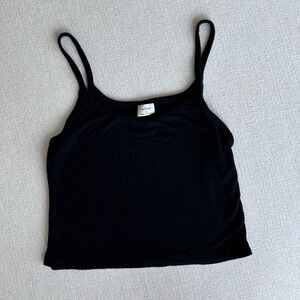 Aritzia Wilfred Black Ribbed Tank Top